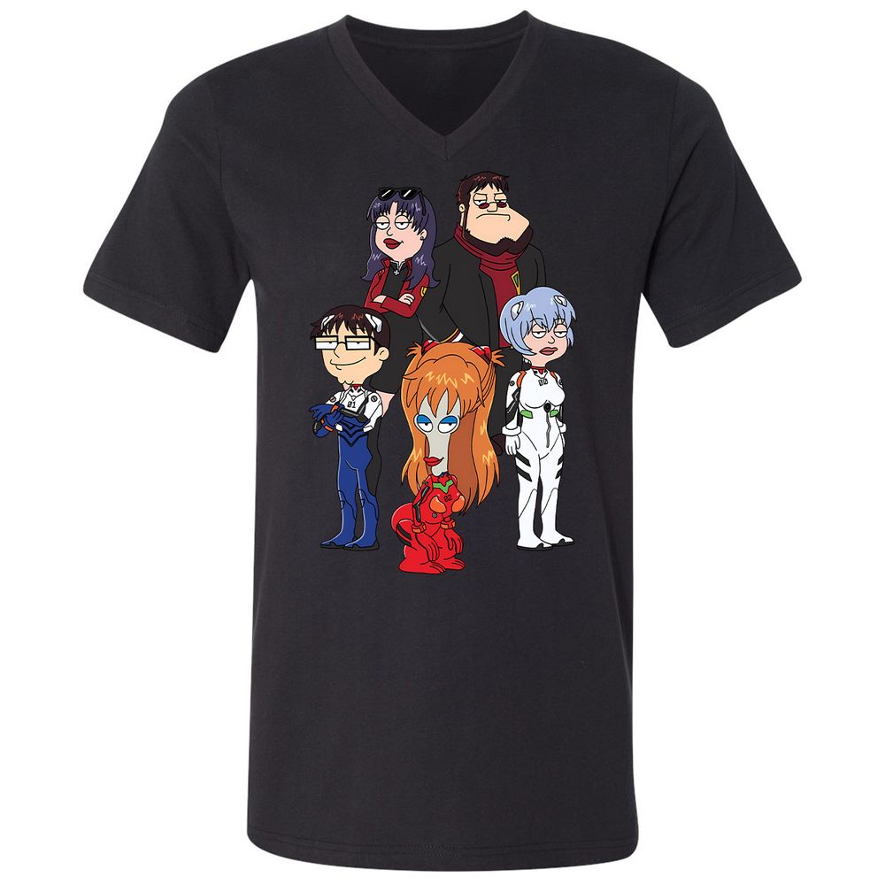 Unisex V-Neck T-Shirt - 55PGZX8X - Black - 16