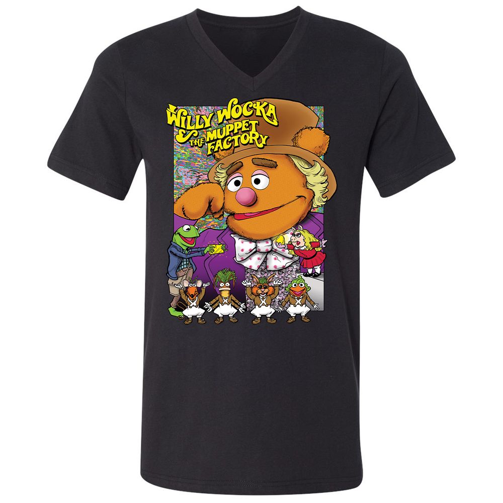 Unisex V-Neck T-Shirt - LDDGFJAD - Black - 16