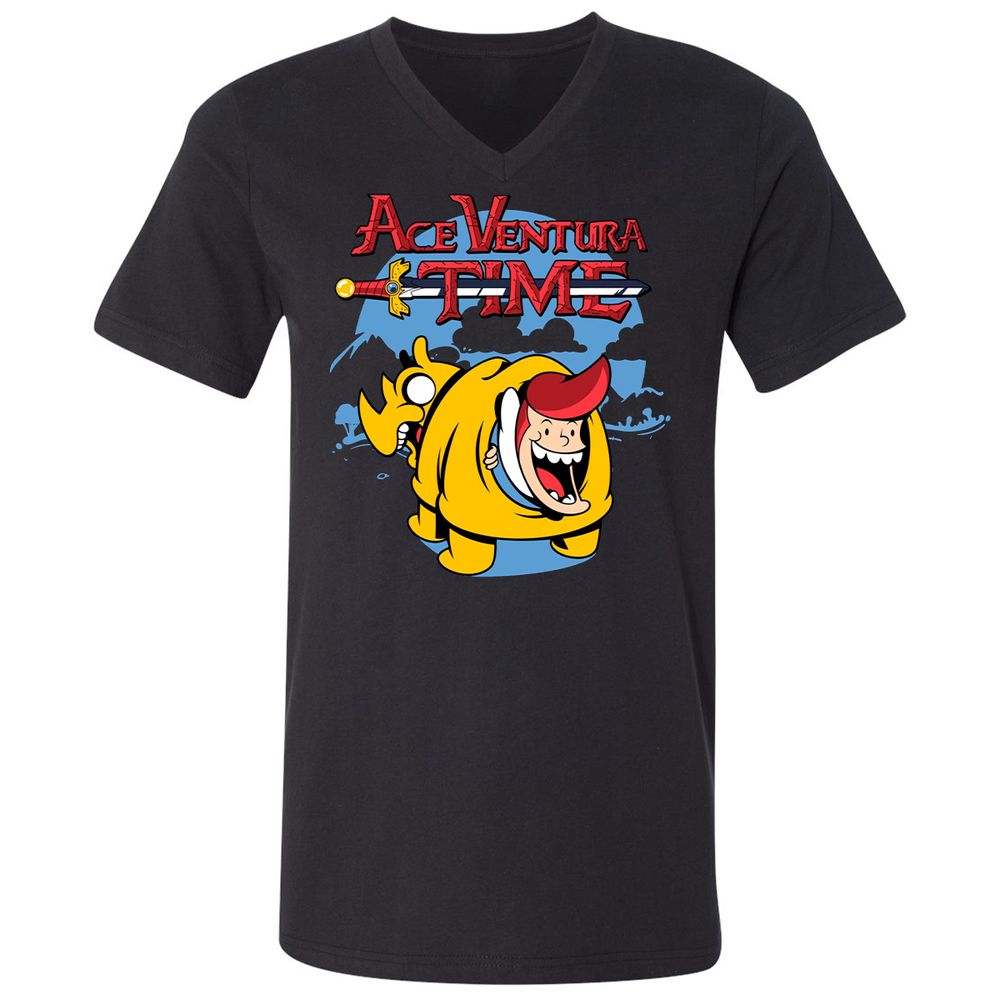 Unisex V-Neck T-Shirt - 4QXXE54P - Black - 16