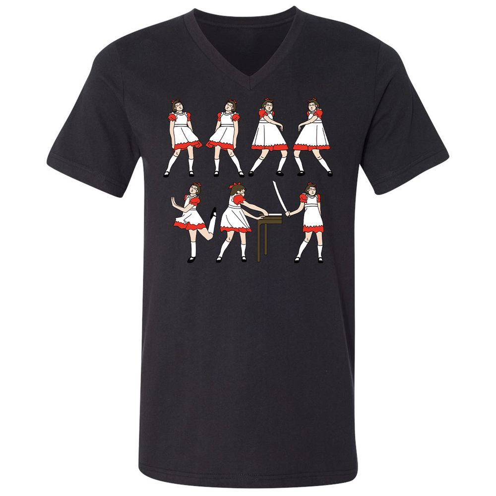 Unisex V-Neck T-Shirt - TVJDPEMT - Black - 16