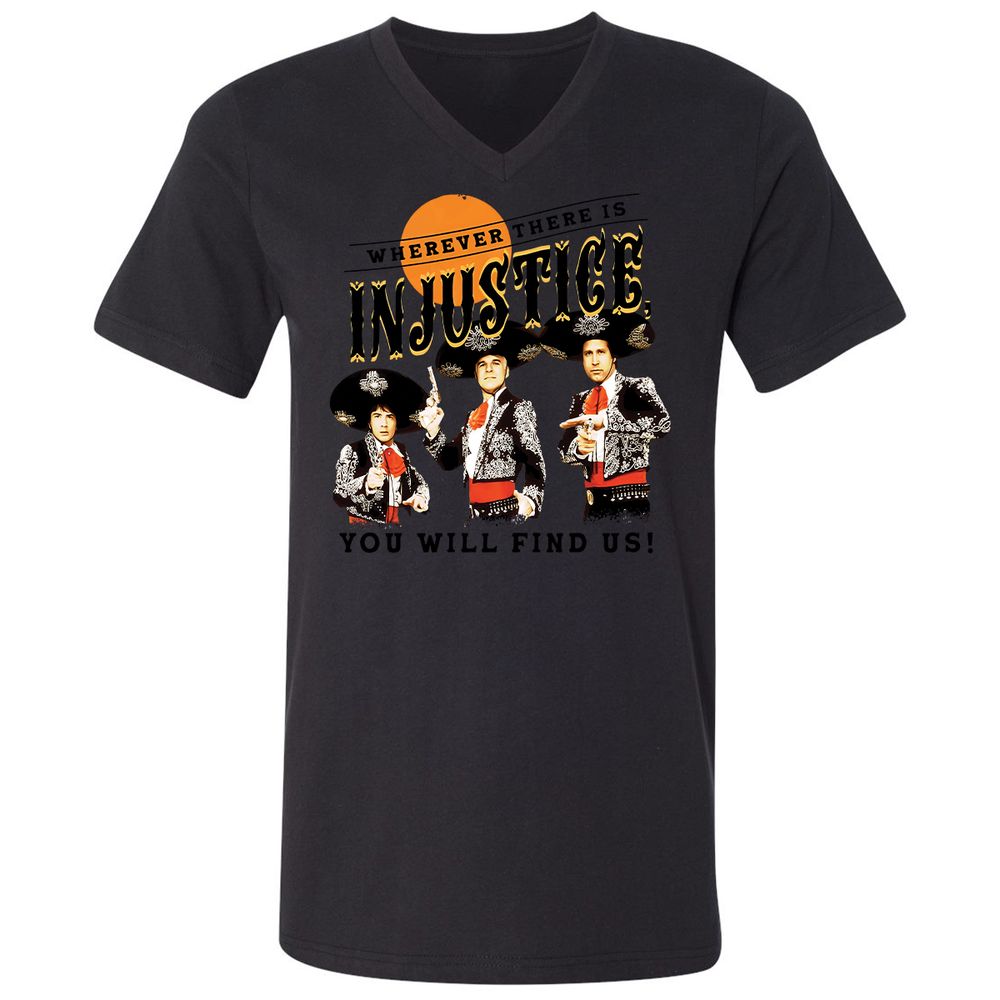 Unisex V-Neck T-Shirt - M5WU67V7 - Black - 16
