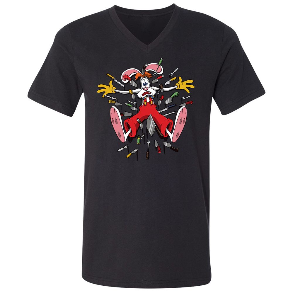 Unisex V-Neck T-Shirt - 5ZATVGA1 - Black - 16