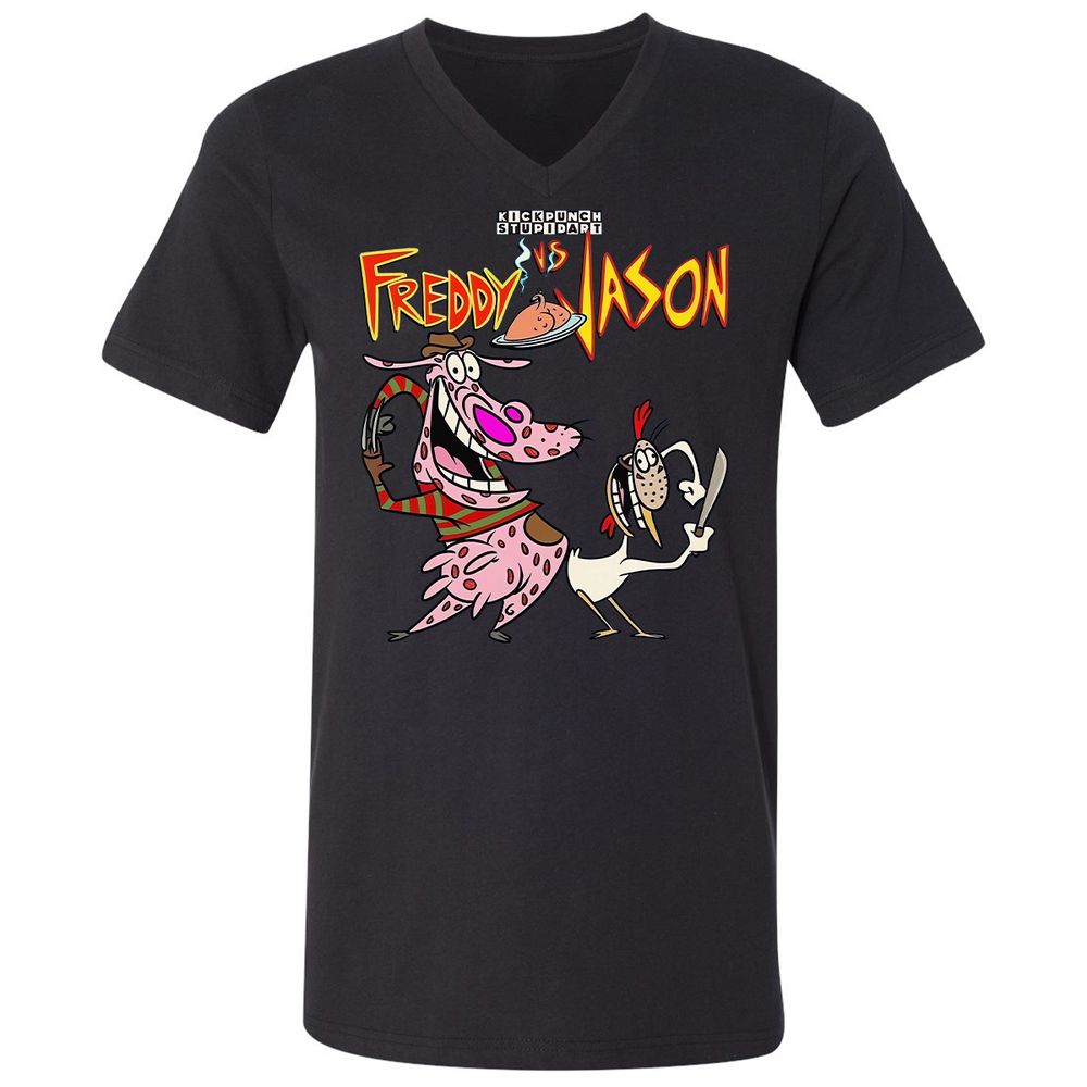 Unisex V-Neck T-Shirt - 1PNYXVFX - Black - 16