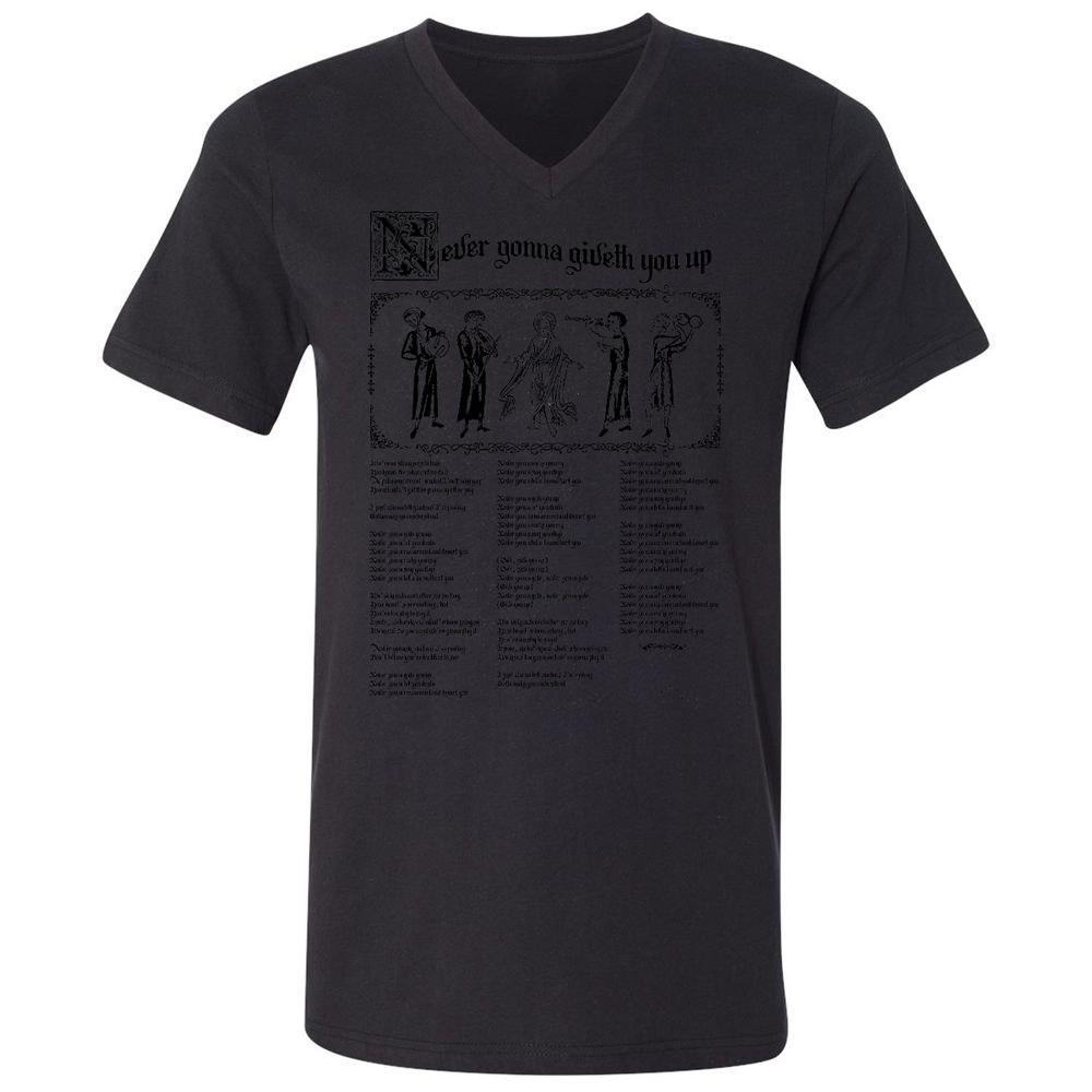 Unisex V-Neck T-Shirt - HXNCJ8WG - Black - 16