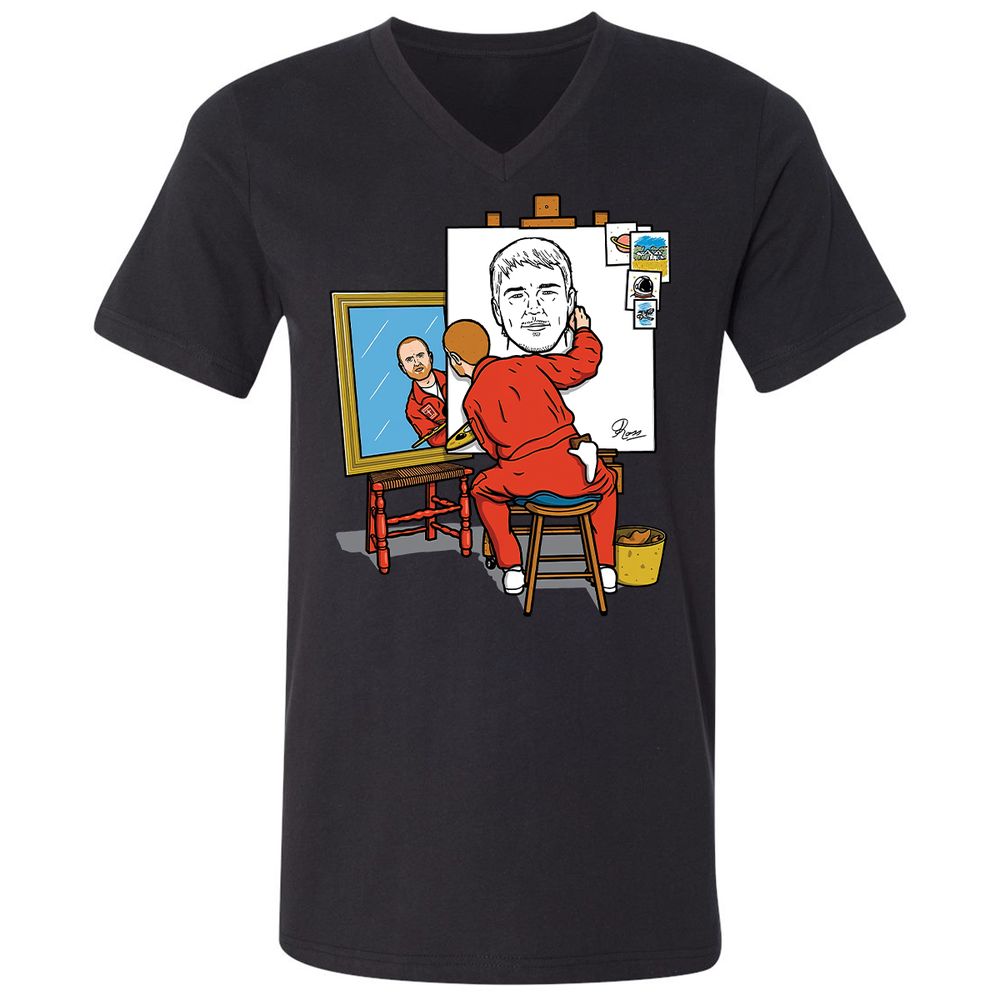 Unisex V-Neck T-Shirt - 1UB88QQL - Black - 16