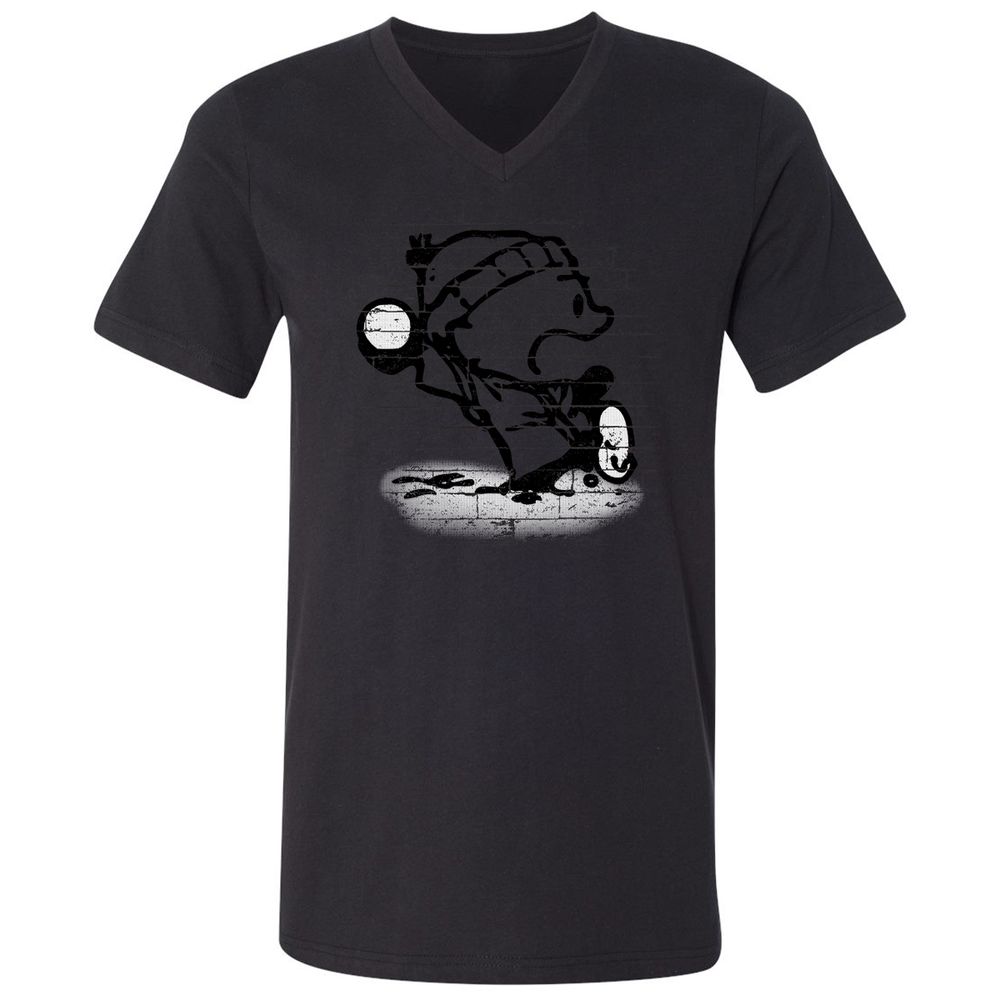Unisex V-Neck T-Shirt - WAQWTSGZ - Black - 16