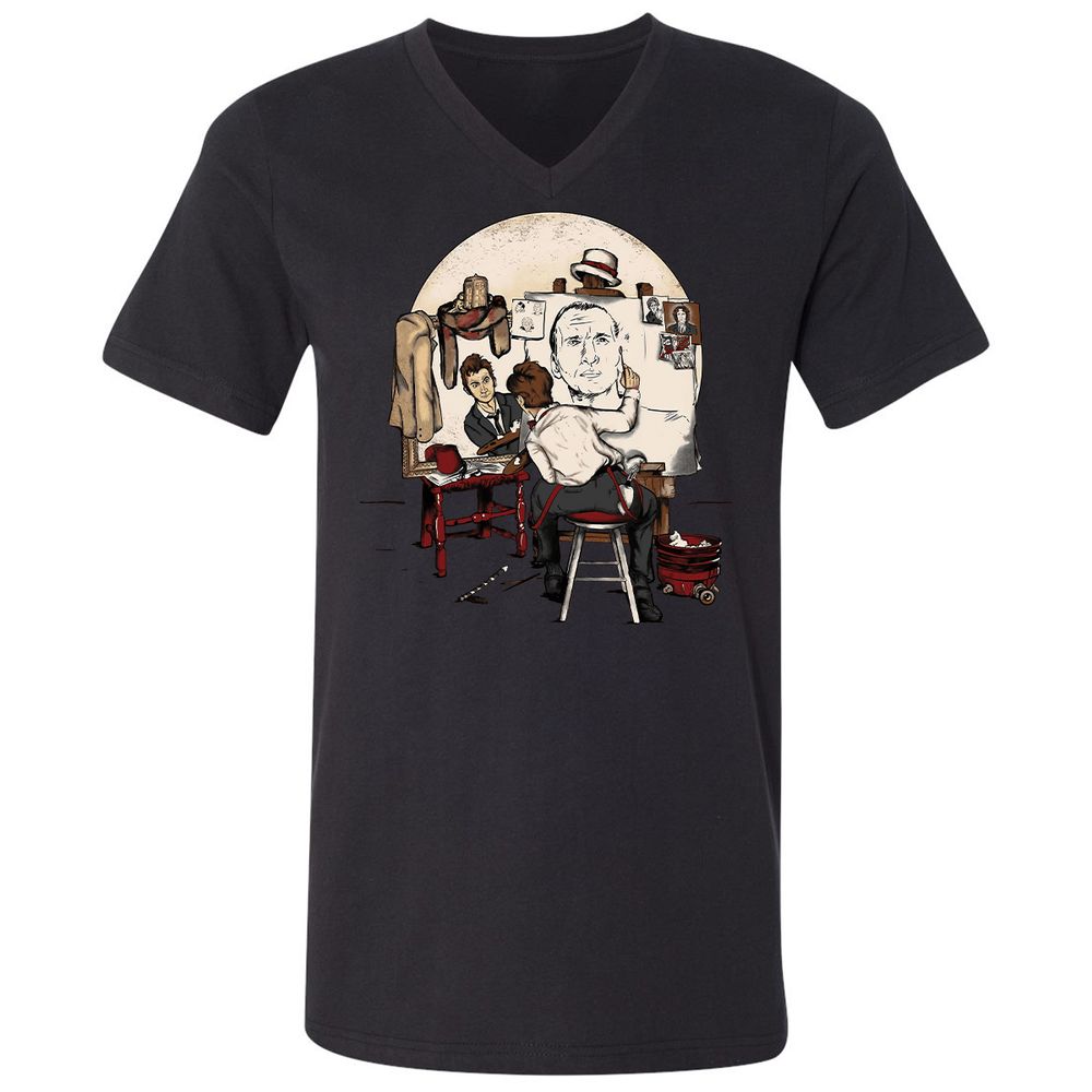 Unisex V-Neck T-Shirt - YFNADRQY - Black - 16