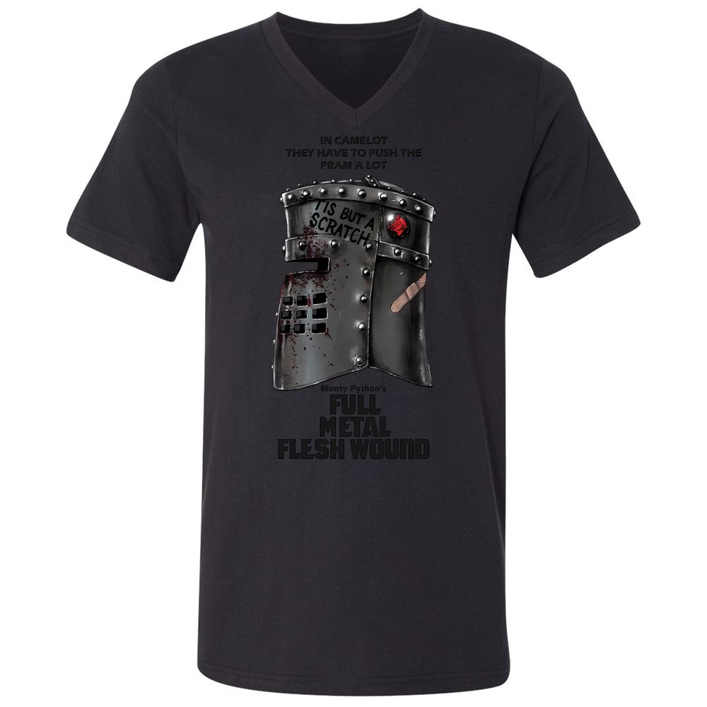 Unisex V-Neck T-Shirt - P1VQQBA2 - Black - 16