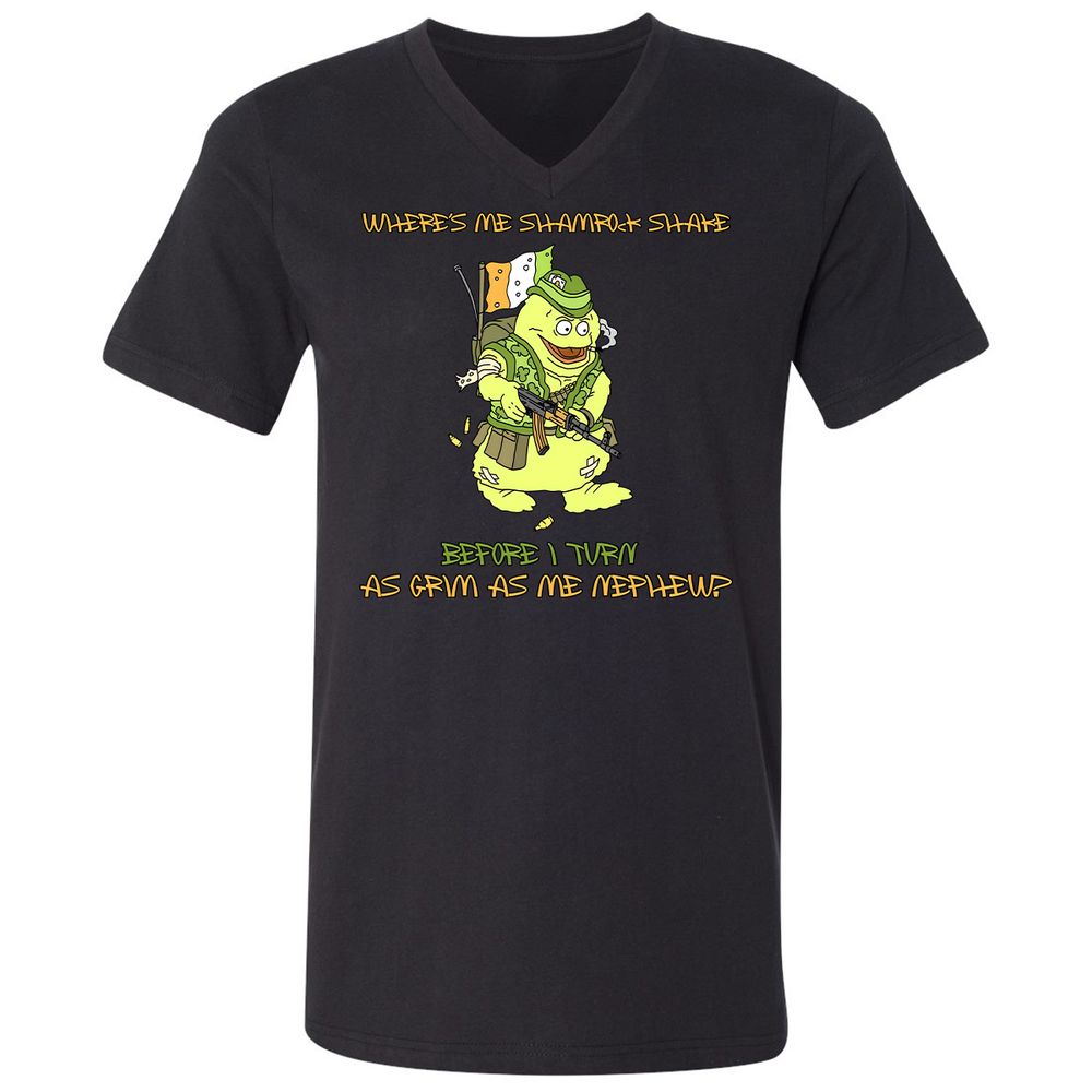 Unisex V-Neck T-Shirt - 22GWD7F9 - Black - 16