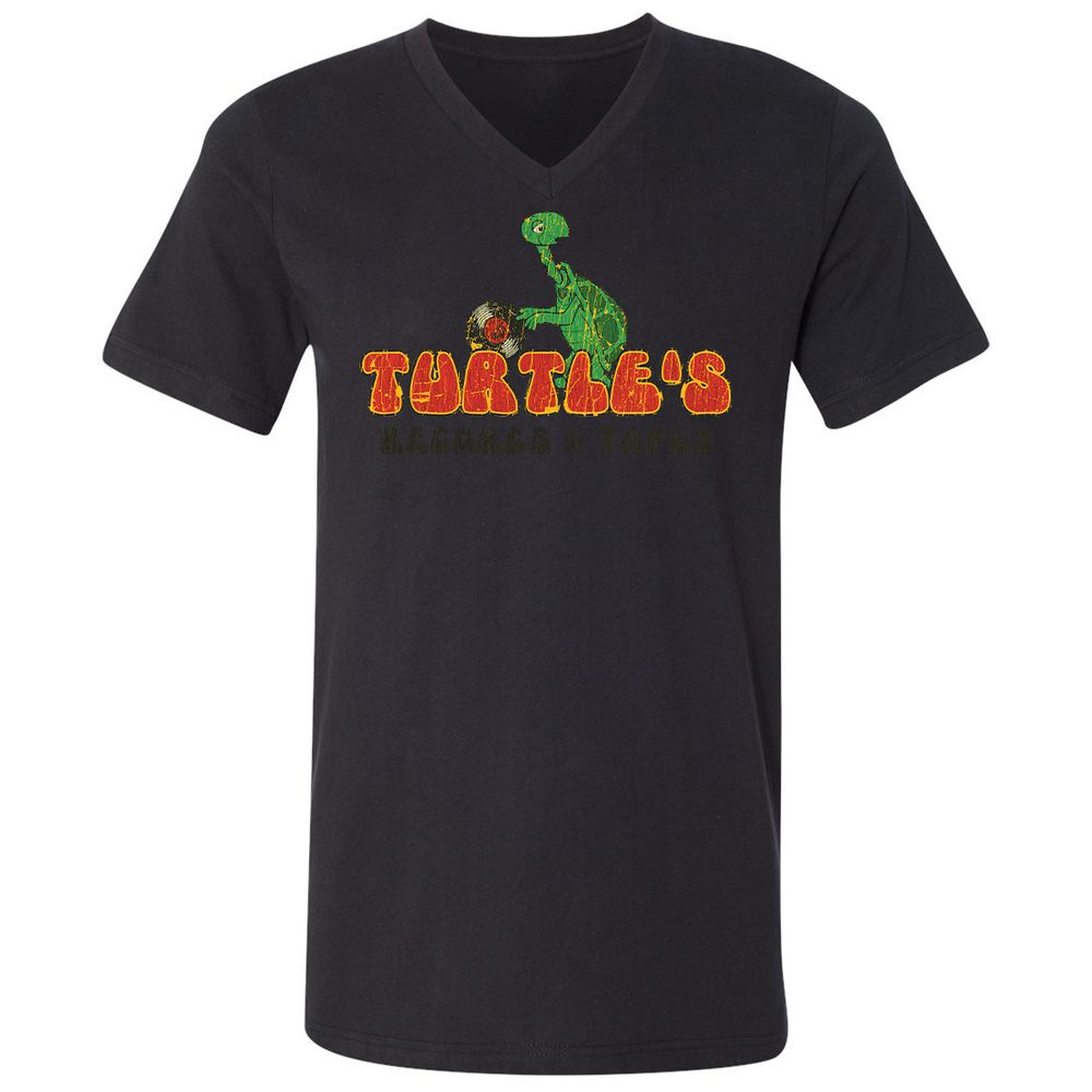 Unisex V-Neck T-Shirt - R58Q5DF1 - Black - 16