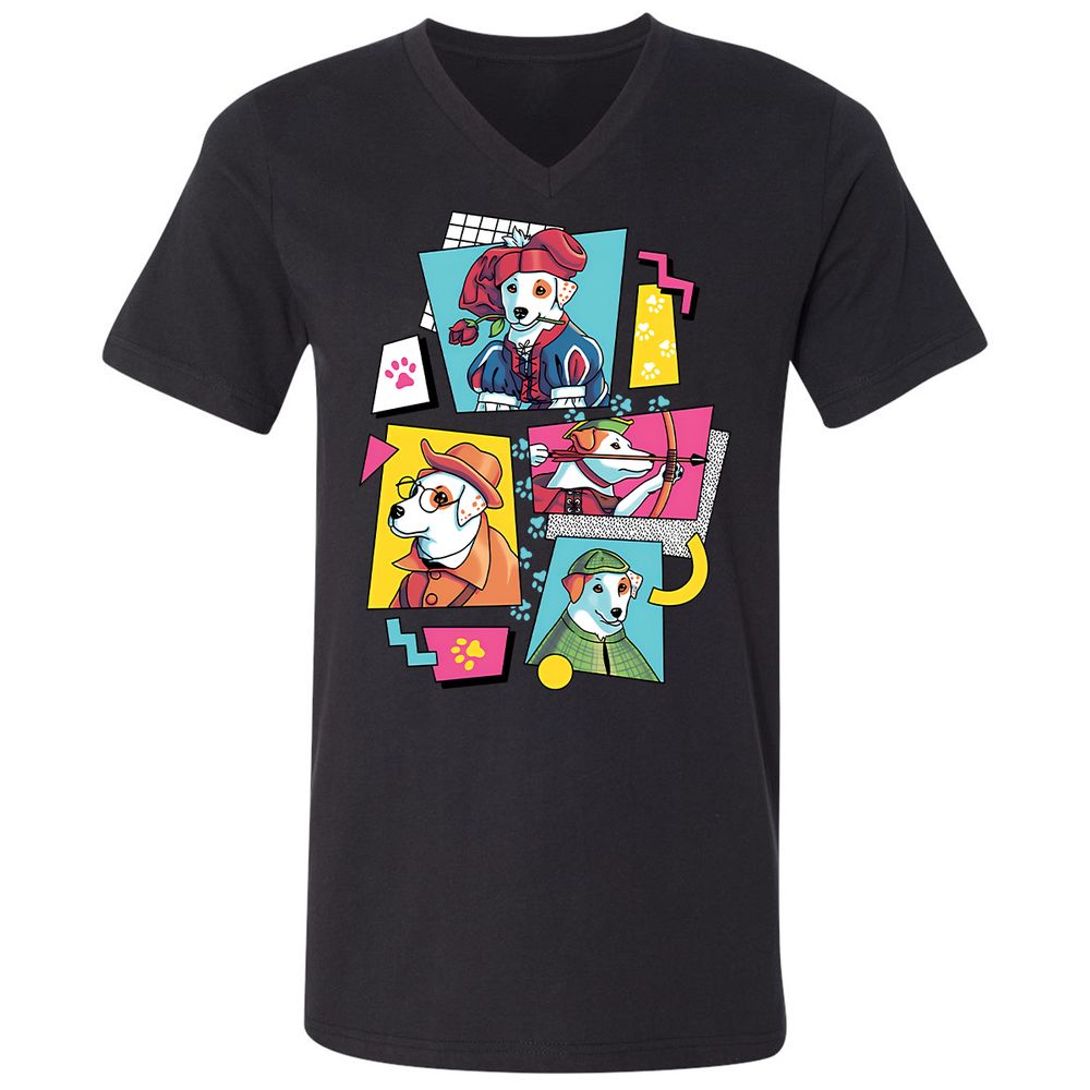 Unisex V-Neck T-Shirt - ERVZNU8R - Black - 16