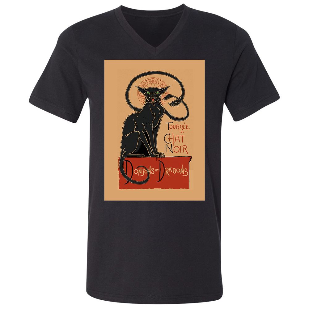 Unisex V-Neck T-Shirt - TVKTD76Q - Black - 16