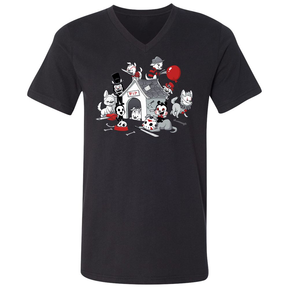 Unisex V-Neck T-Shirt - FHNJ9RKM - Black - 16