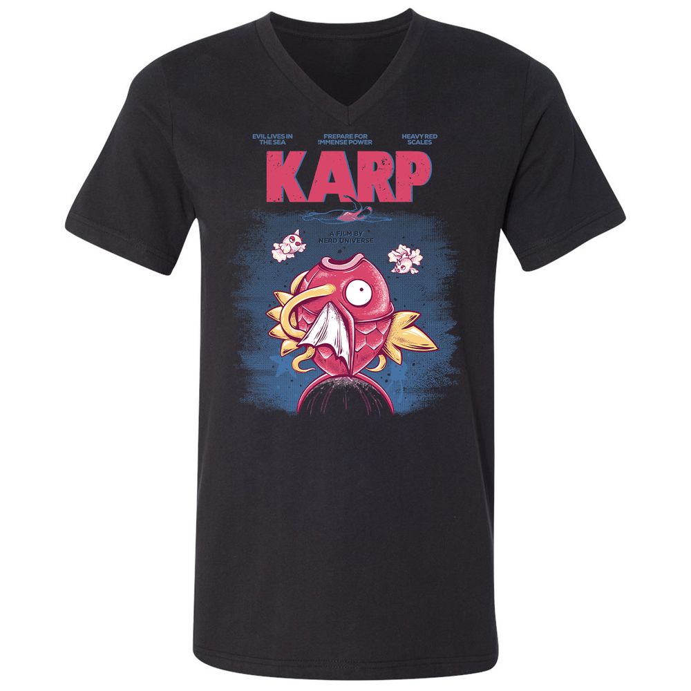 Unisex V-Neck T-Shirt - 67K9ZRBY - Black - 16