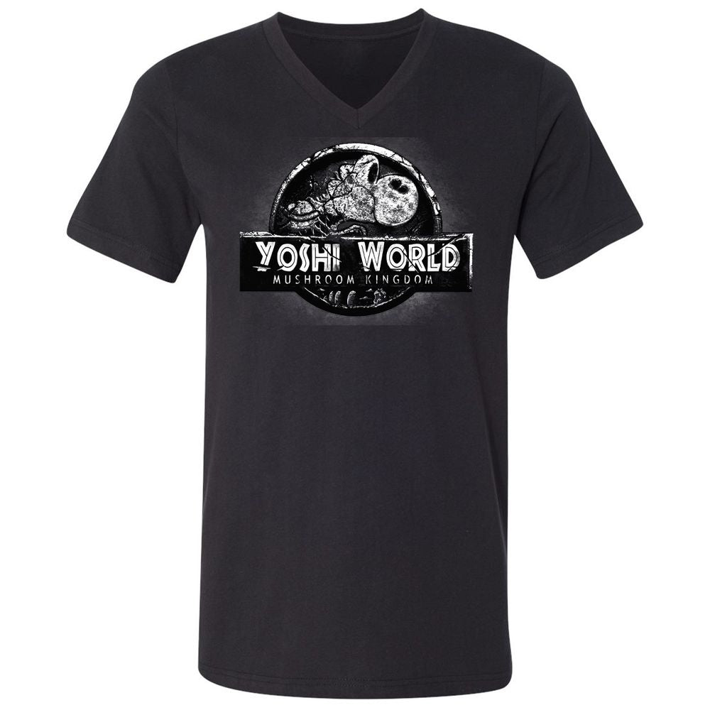 Unisex V-Neck T-Shirt - QVJU98MM - Black - 16