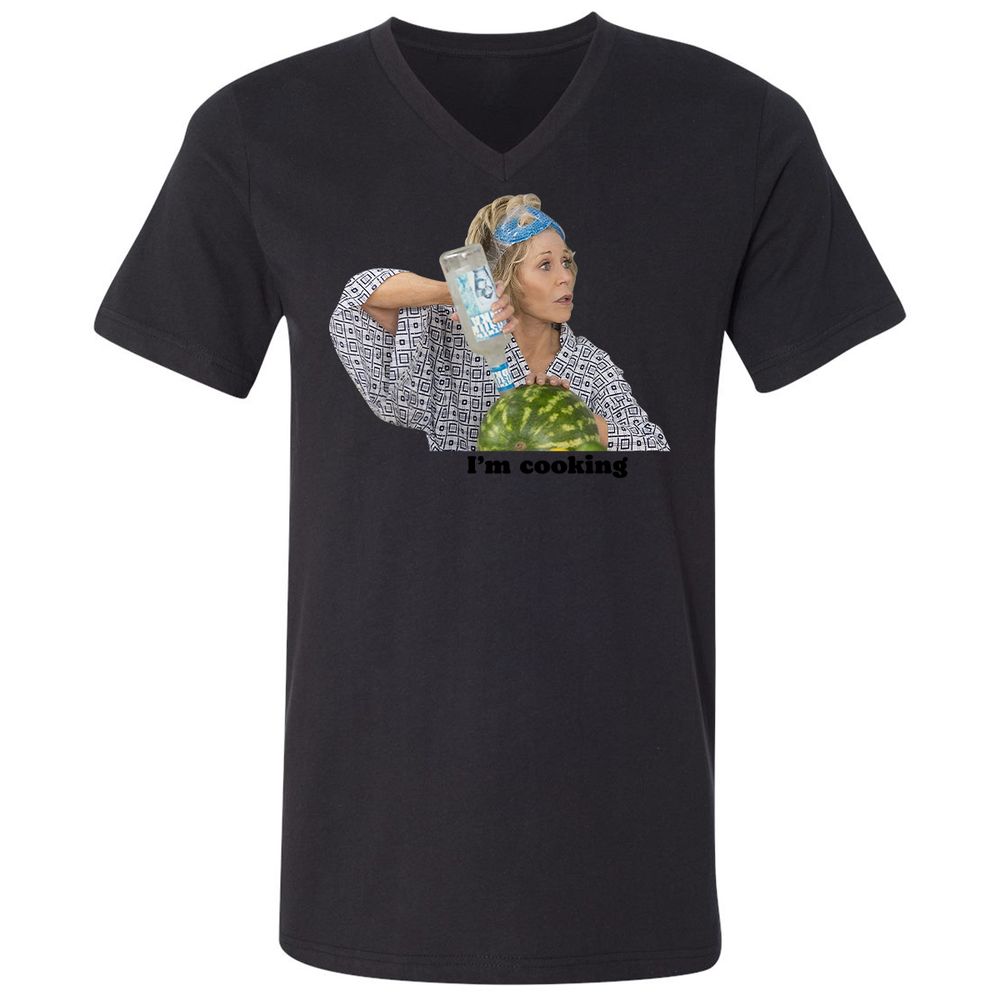 Unisex V-Neck T-Shirt - P65TWLFJ - Black - 16