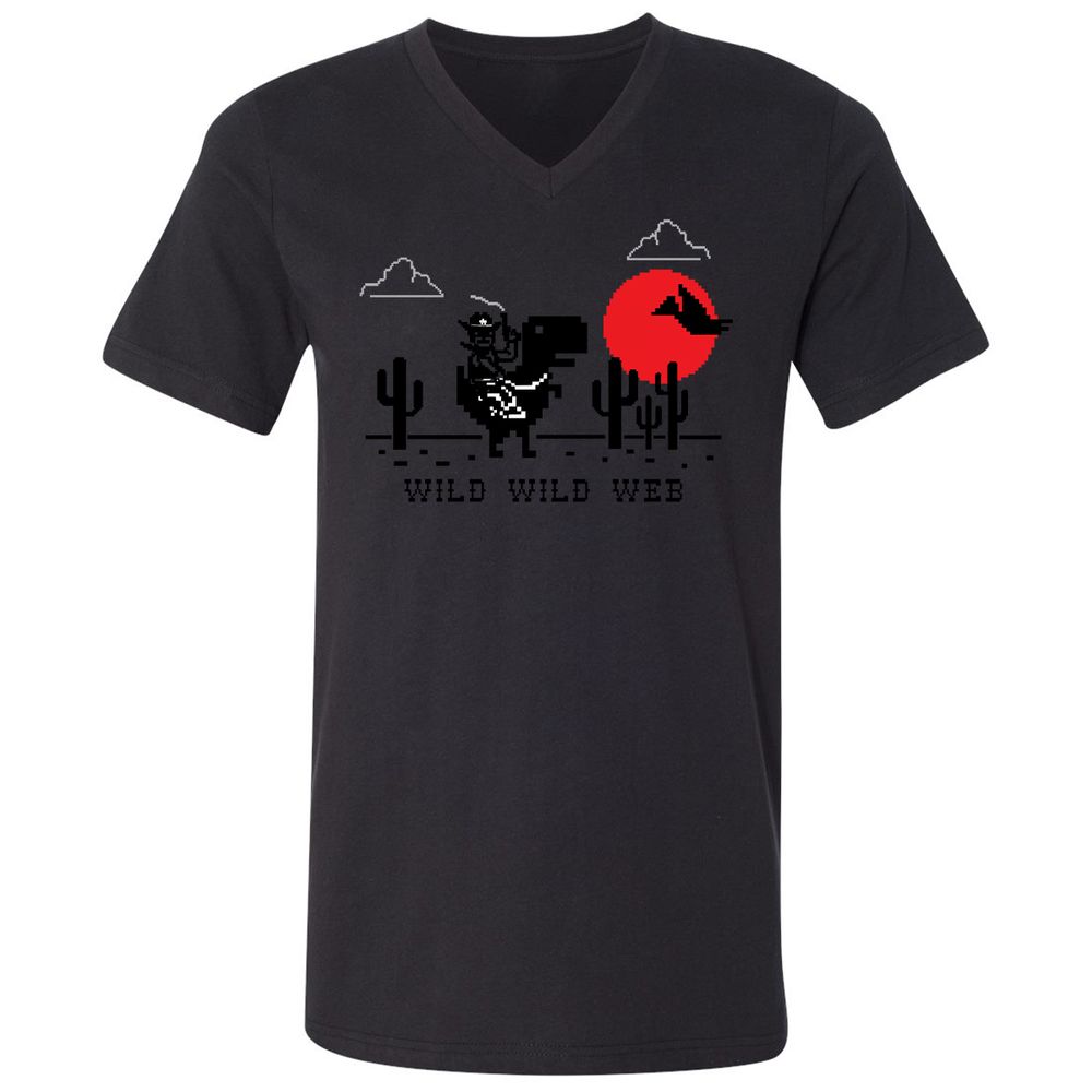 Unisex V-Neck T-Shirt - MFUMP5DT - Black - 16