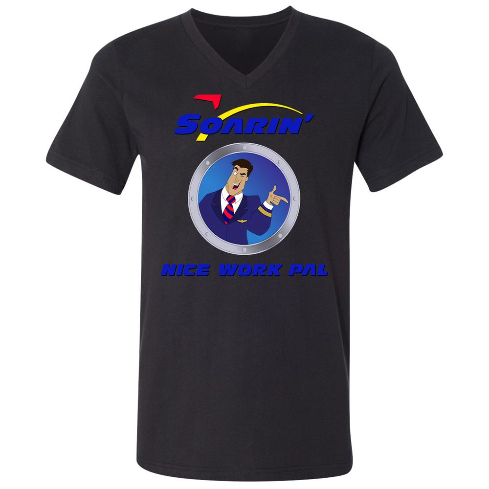 Unisex V-Neck T-Shirt - XBRFZYQP - Black - 16