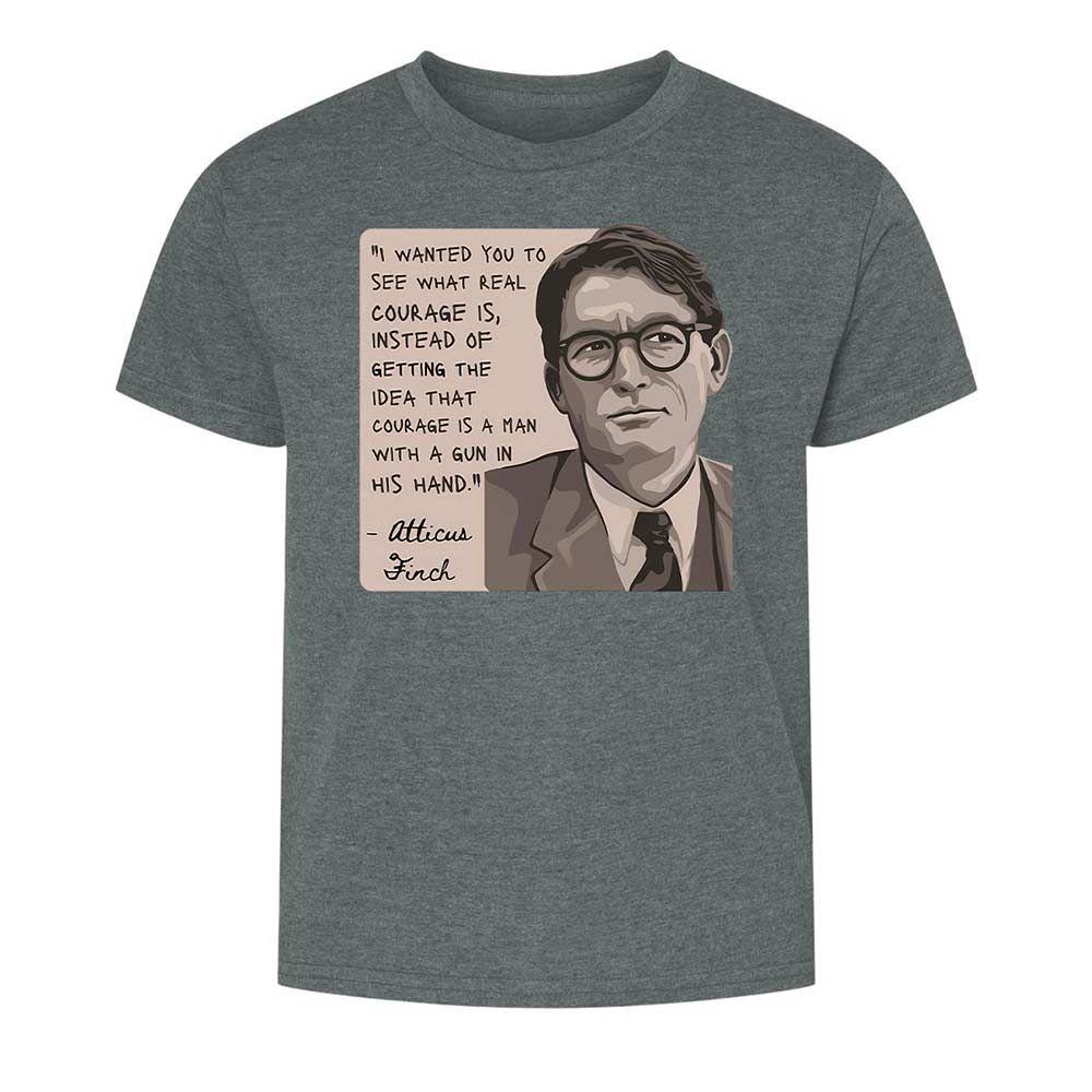 Real Courage Quote - Dark Heather - 16
