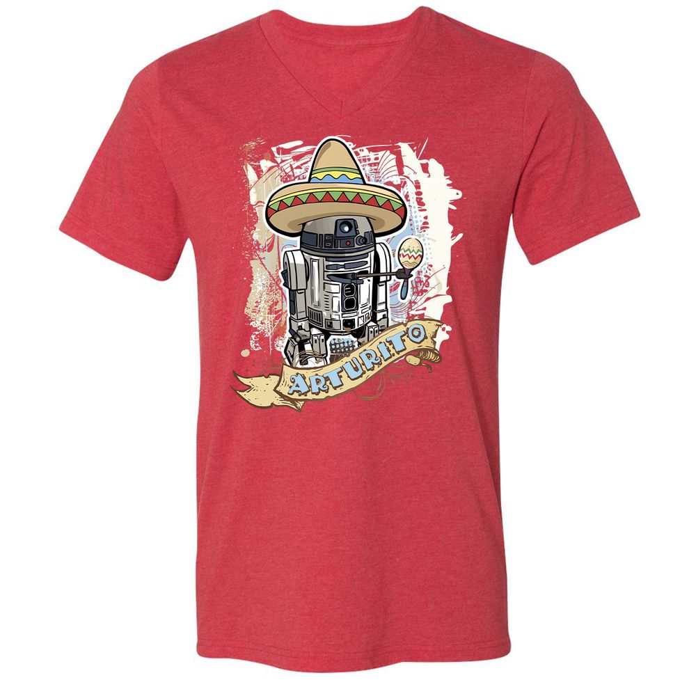 Unisex V-Neck T-Shirt - RU3BUDYA - Heather Red - 16