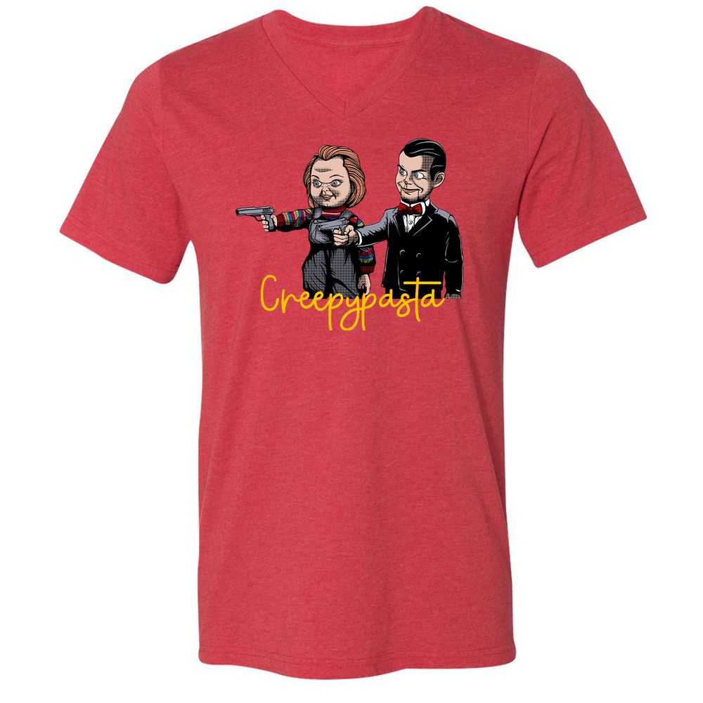 Unisex V-Neck T-Shirt - RMA5GQM2 - Heather Red - 16