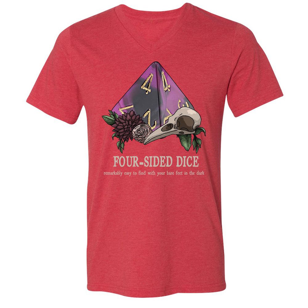 Unisex V-Neck T-Shirt - C1PYPELY - Heather Red - 16