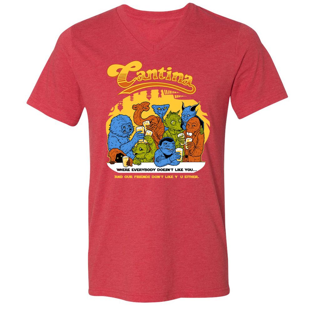 Unisex V-Neck T-Shirt - 1UCVQ2JX - Heather Red - 16