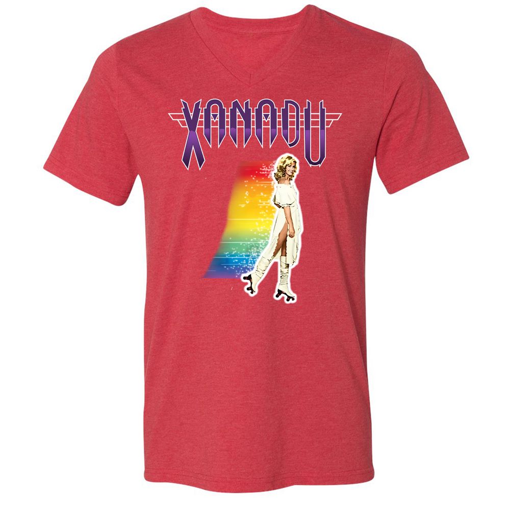 Unisex V-Neck T-Shirt - 5UT8SRQH - Heather Red - 16