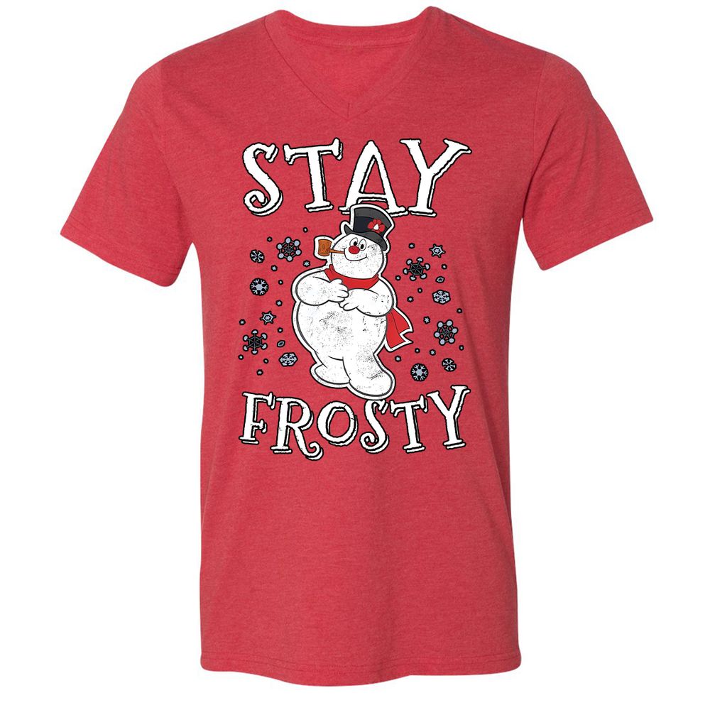Unisex V-Neck T-Shirt - T5P7LFPJ - Heather Red - 16