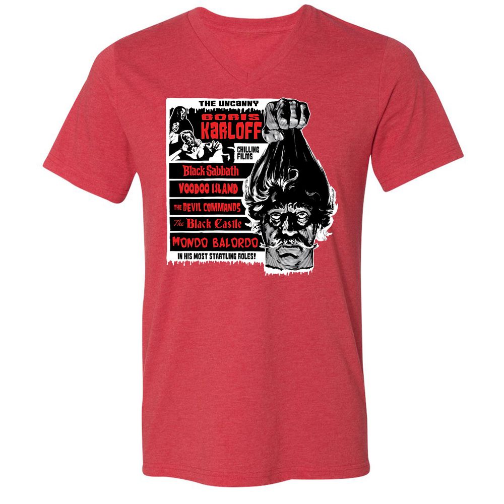 Unisex V-Neck T-Shirt - UY9KG73G - Heather Red - 16