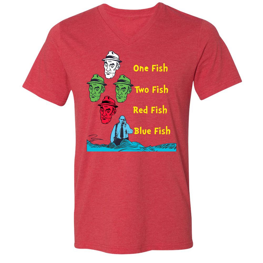 Unisex V-Neck T-Shirt - AC3TR6T4 - Heather Red - 16
