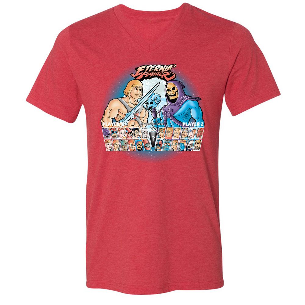 Unisex V-Neck T-Shirt - Q2V9HDHV - Heather Red - 16