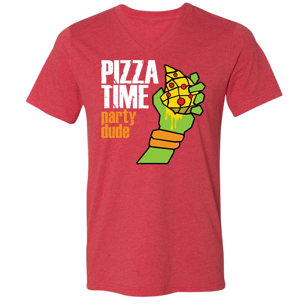 Unisex V-Neck T-Shirt - DJLE7KED - Heather Red - 16