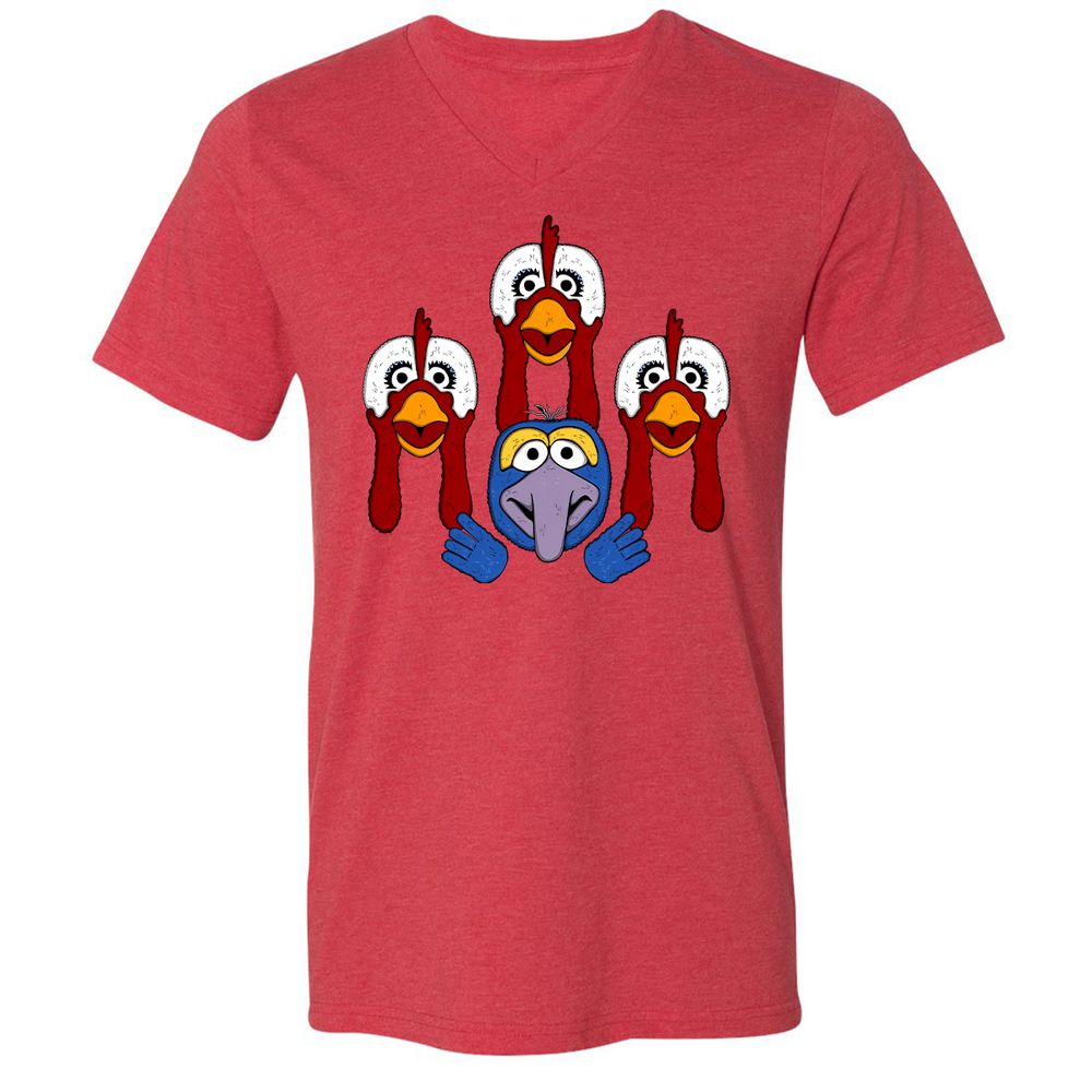 Unisex V-Neck T-Shirt - KV7TS52U - Heather Red - 16