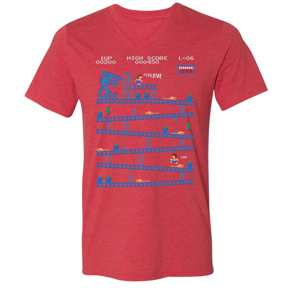 Unisex V-Neck T-Shirt - SZFH8VRS - Heather Red - 16