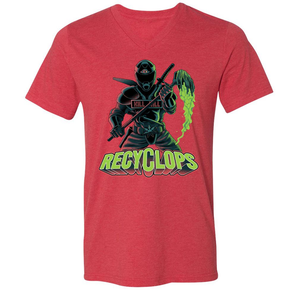 Unisex V-Neck T-Shirt - C4V321YL - Heather Red - 16