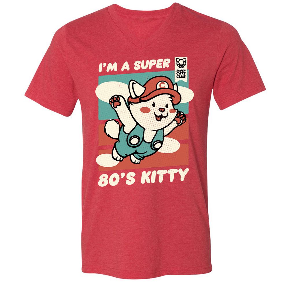 Unisex V-Neck T-Shirt - TG77YGVV - Heather Red - 16