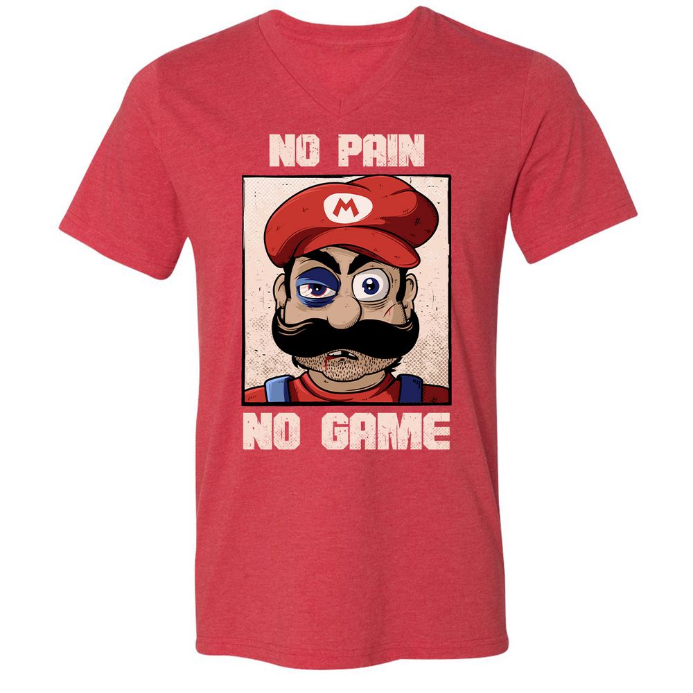 Unisex V-Neck T-Shirt - U2ZD73A3 - Heather Red - 16