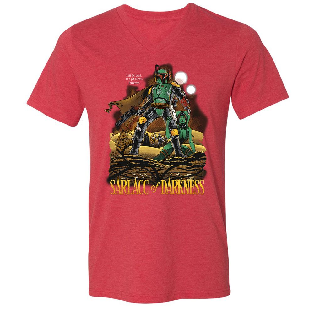 Unisex V-Neck T-Shirt - 91G6G2RL - Heather Red - 16