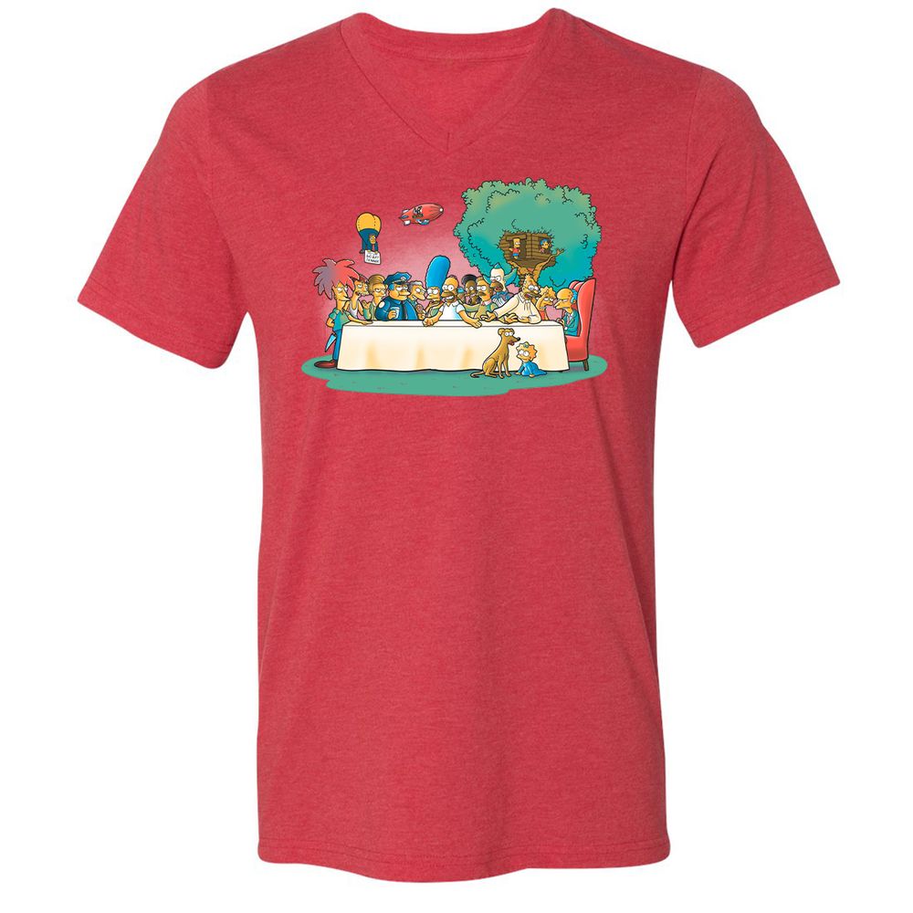 Unisex V-Neck T-Shirt - PPY3JAE6 - Heather Red - 16