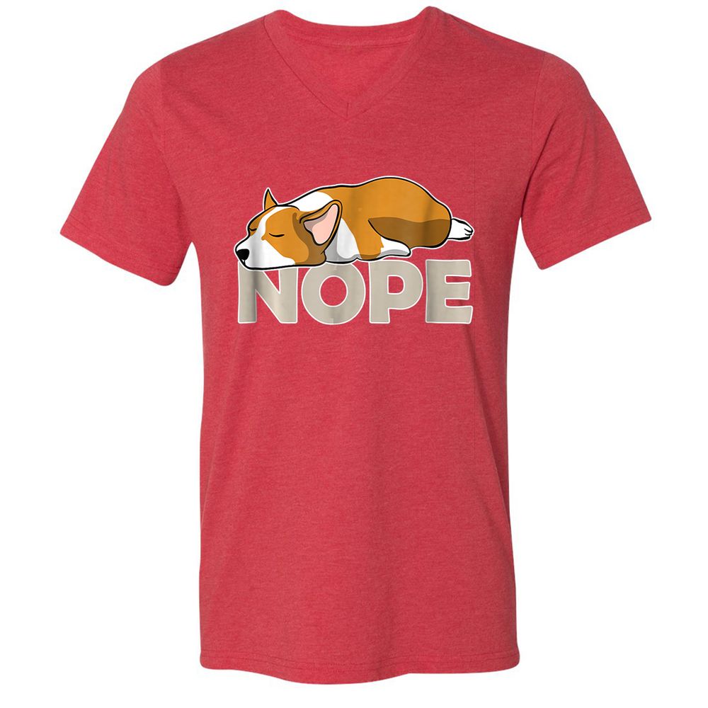 Unisex V-Neck T-Shirt - N6GW8FMP - Heather Red - 16
