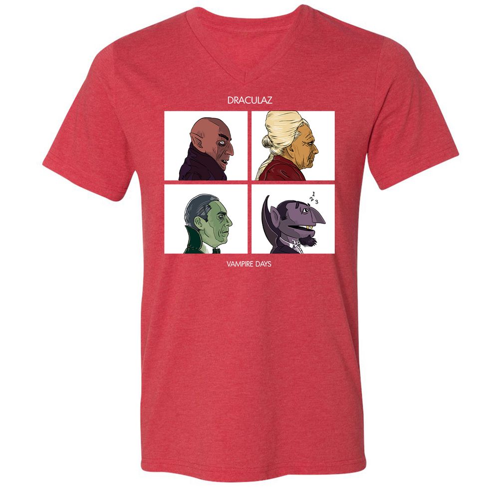 Unisex V-Neck T-Shirt - 9GP53RDJ - Heather Red - 16