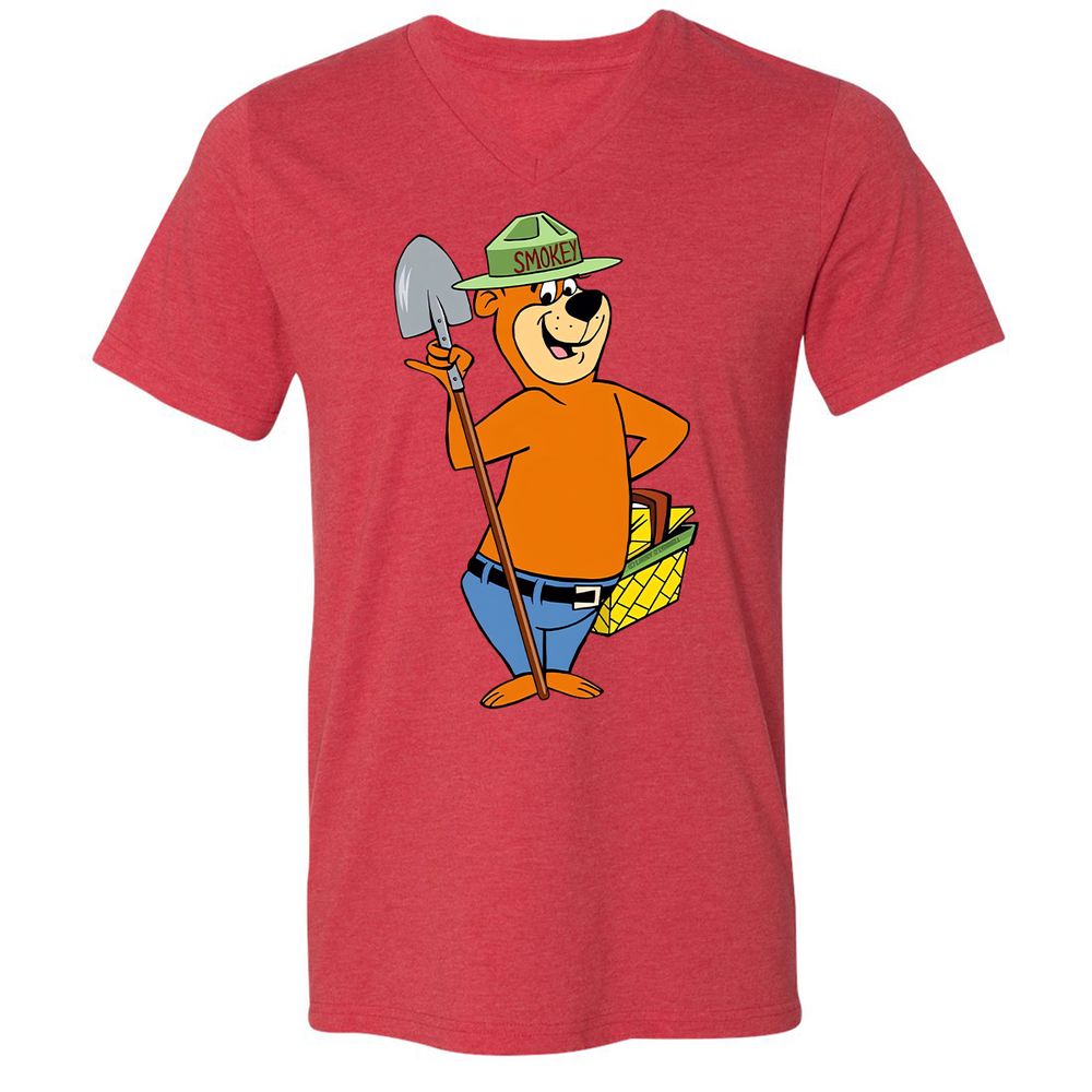 Unisex V-Neck T-Shirt - YSTRPZ4H - Heather Red - 16