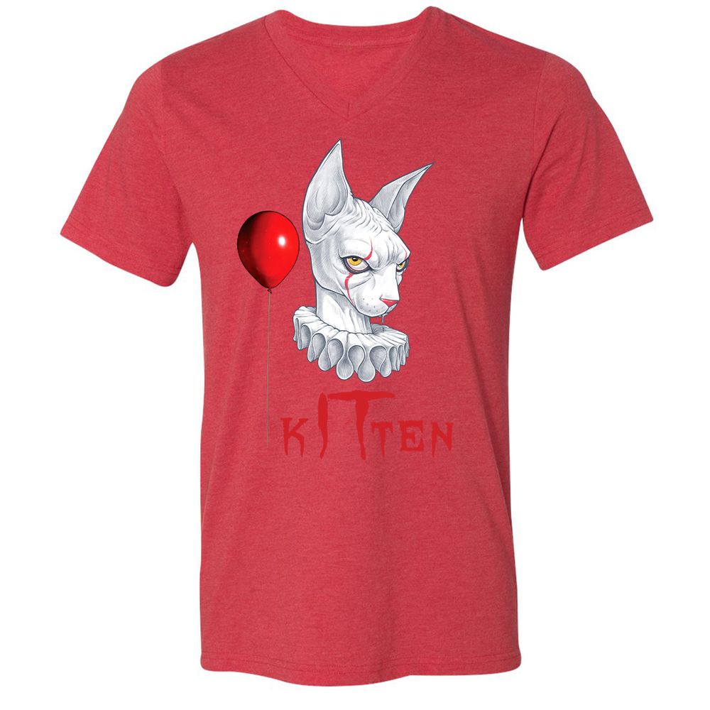 Unisex V-Neck T-Shirt - J6X42B2C - Heather Red - 16