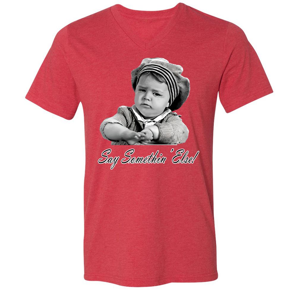 Unisex V-Neck T-Shirt - P1N87MQT - Heather Red - 16