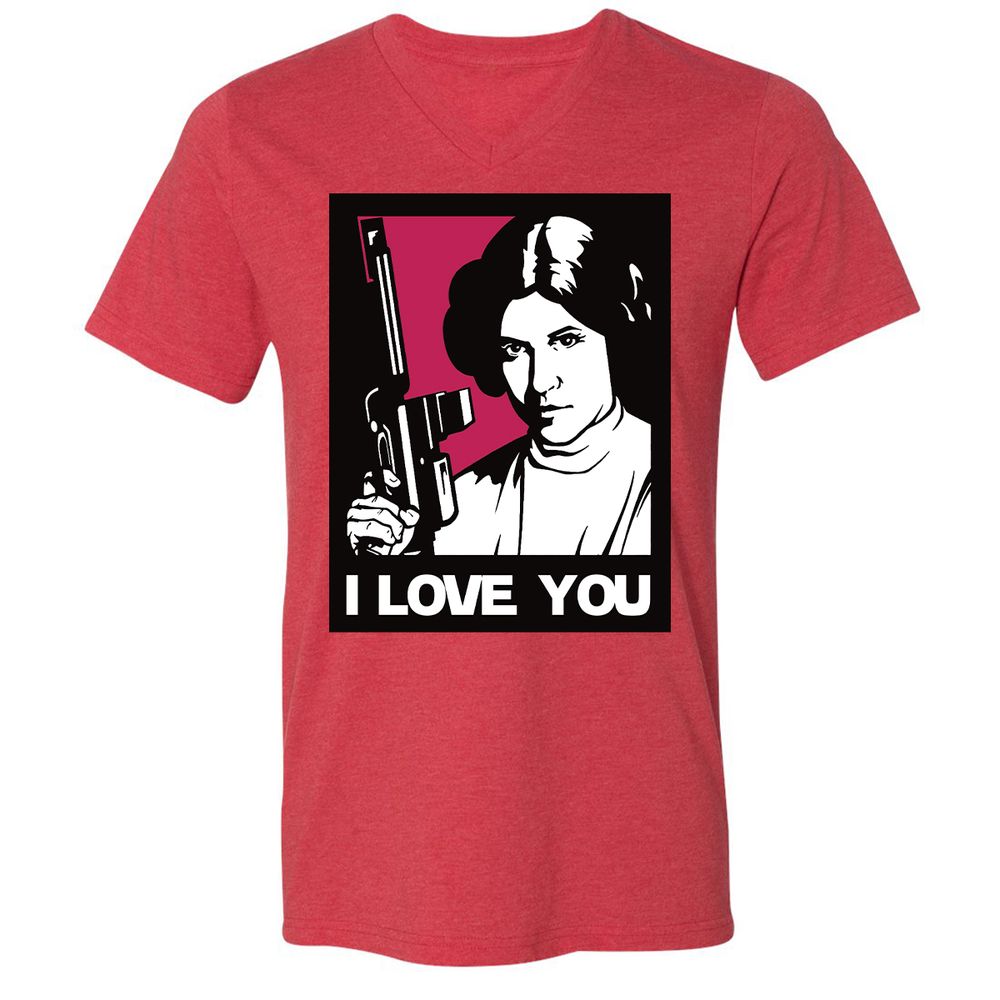 Unisex V-Neck T-Shirt - USLZ2UDJ - Heather Red - 16