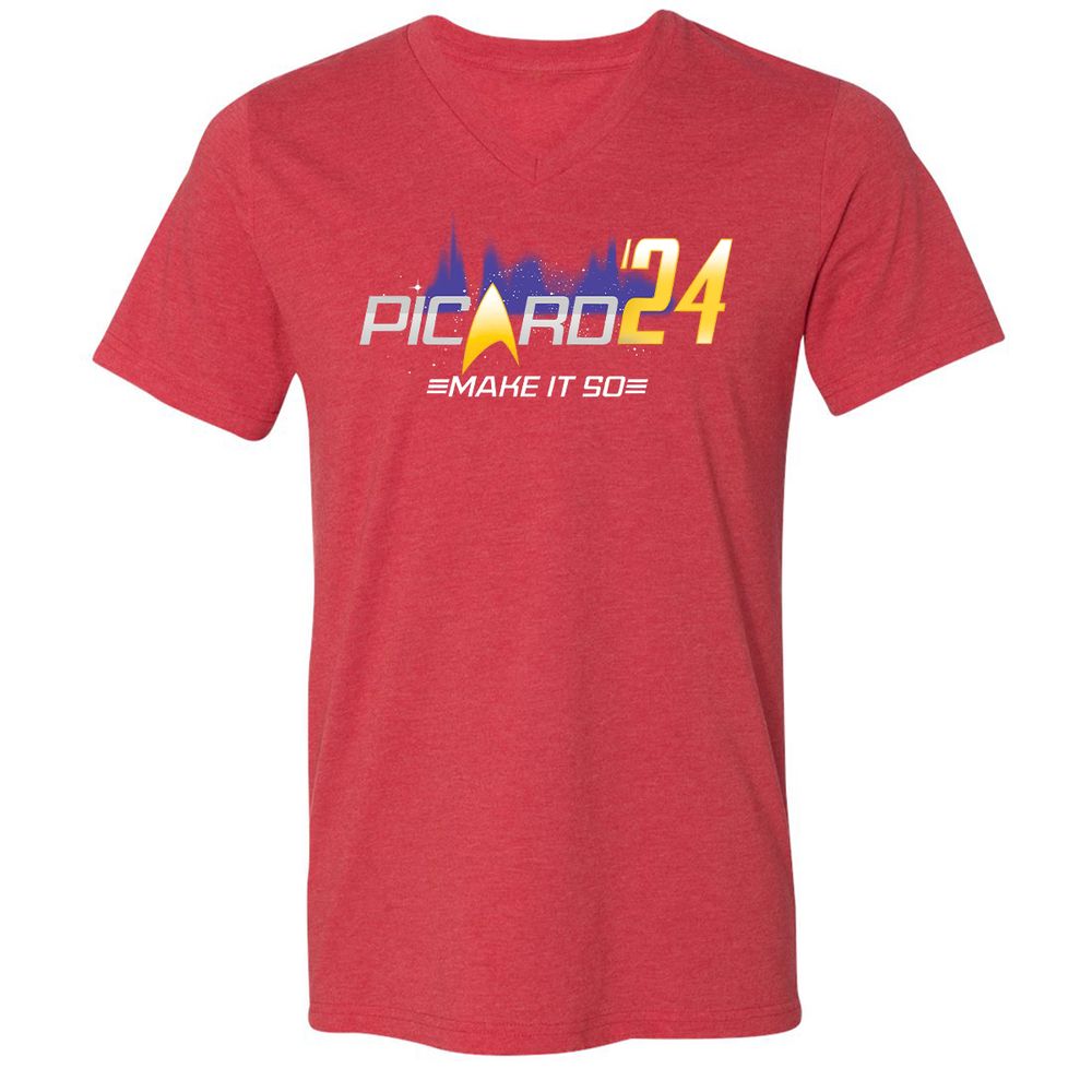 Unisex V-Neck T-Shirt - H6QRDAZW - Heather Red - 16