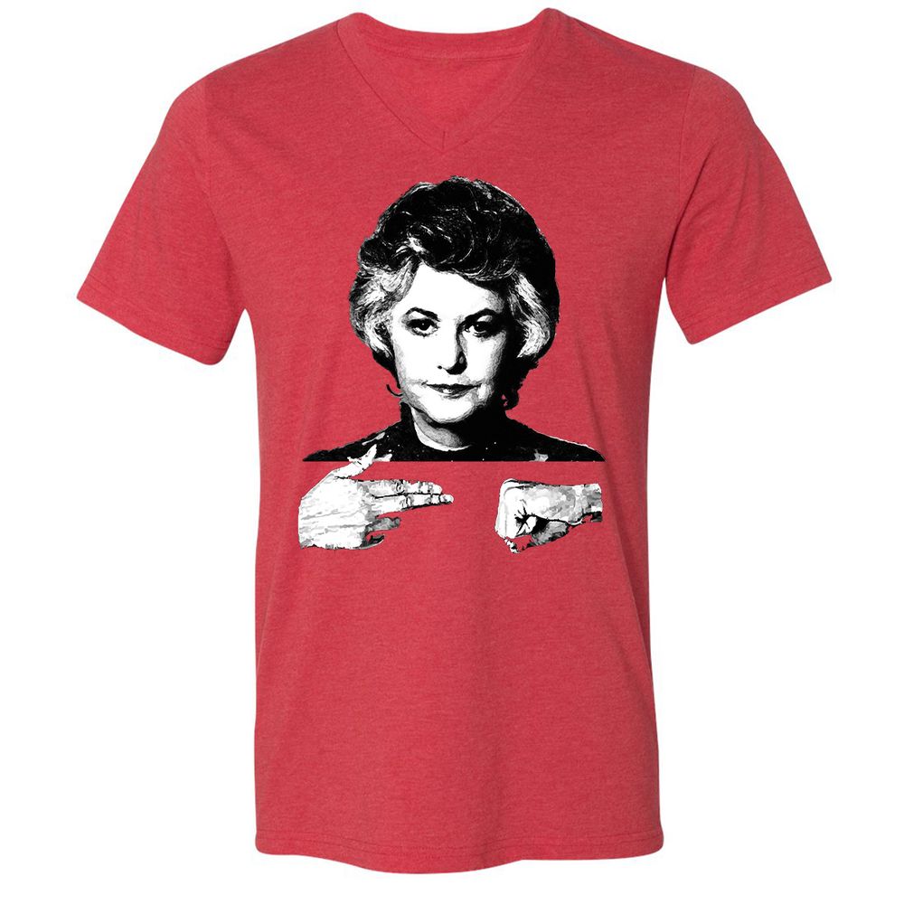Unisex V-Neck T-Shirt - Q6SB1TZ8 - Heather Red - 16