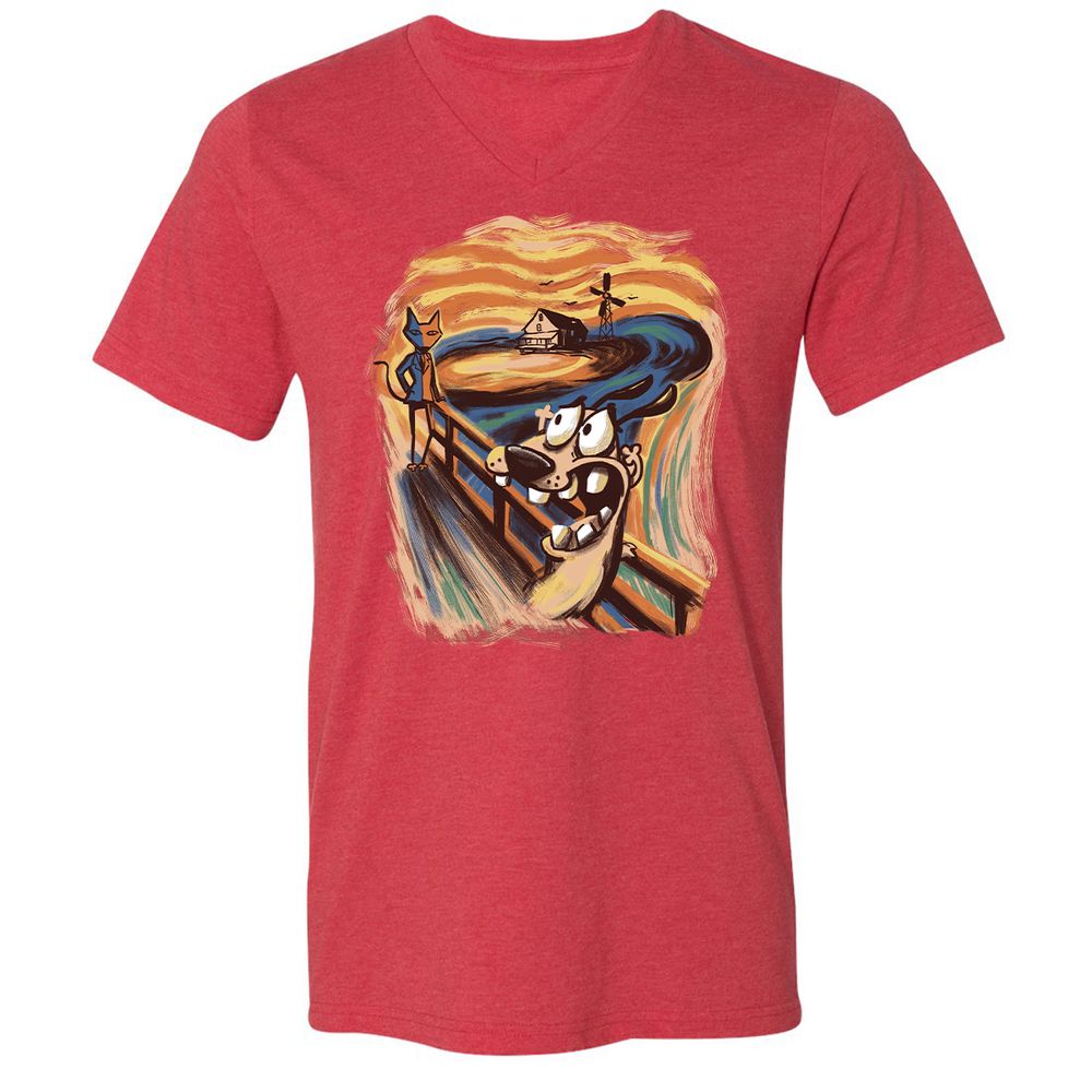 Unisex V-Neck T-Shirt - 6RUA22HA - Heather Red - 16