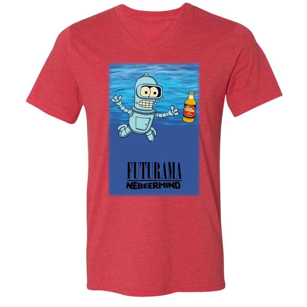 Unisex V-Neck T-Shirt - 737VUVMN - Heather Red - 16